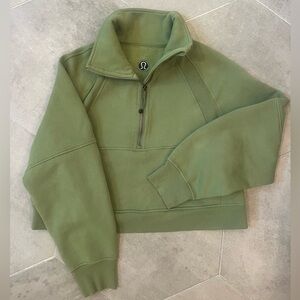Lululemon Crop Half Zip Pullover Sweatshirt Green Large